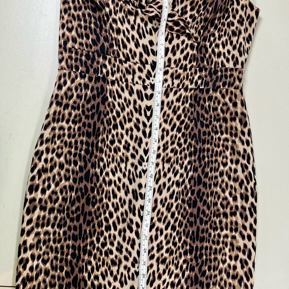 Kay Unger Black and Cream Animal Print Midi Dress - Picture 12 of 17